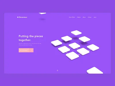 3D Landing Page - 01 3 colors 3d adobe dimension branding clean color exploration landing page madewithadobexd ui ux web design website