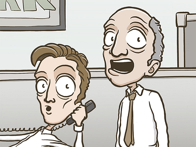 Whaaaaaa?! cartoon character illustration office shocked surprised