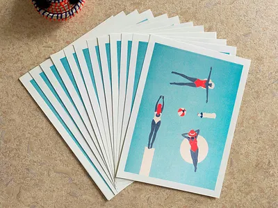 Illustration risography affiche art brand branding branding and identity creative design digital art draw graphic art graphic design graphisme holidays illustration poster riso print risography swimming pool water woman