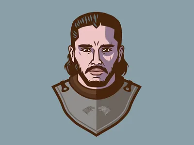 Jon Snow branding cartoon design drawing fan art game of thrones got graphic design hbo icon illustration jon snow logo logo design movie portrait stark vector