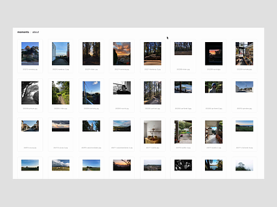 slrncl/moments gallery layout minimal personal photos portfolio ui web web design