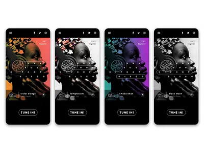 Le Fonk Radio app design design app graphic music radio ui ux webdesig