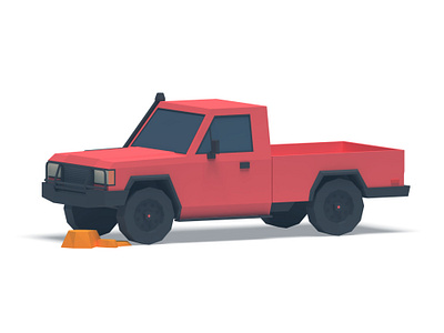 Offroad Pickup Truck 3d blender car illustration lowpoly model pickup truck