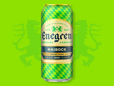 Enegren Maibock Spring Lager beer can craft beer german gold green package design packaging spring