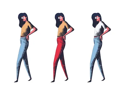 Couldn't decide on colors. figure illo illustration ipad pro person procreate