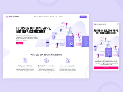 Mesosphere Homepage Refresh branding design illustration ui web