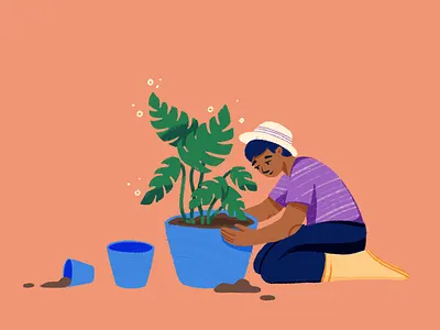 Technical Debt drawing editorial gardening illustration monstera plant technical debt texture