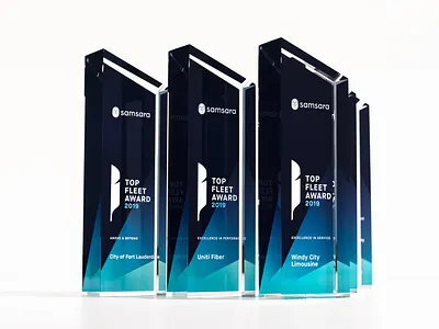 Samsara Top Fleet Awards award blue branding design logo samsara trophy