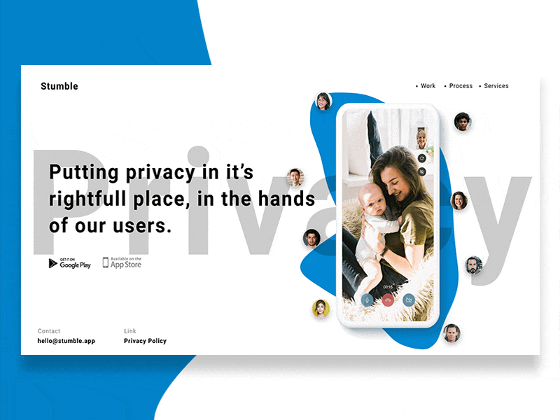 Stumble.app animation app design privacy stumble team uiux