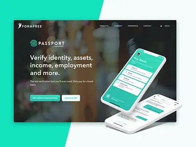 Passport Landing avenir green illustration iphonex landing landing page passport phone product product design ui