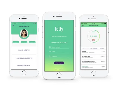 Lolly: Event Budget Planner app app branding application branding design illustration ios logo typography ui ux vector