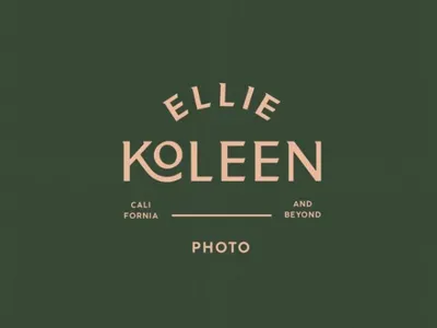 Ellie Kolleen Logo Lockup — by Soul Twin Studio branding california green identity logo logo lockup palm springs photographer pink type typography vintage