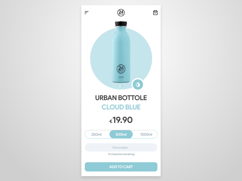 24Bottles eshop website concept 24bottles adobexd animation design eshop gradient product ui ux web