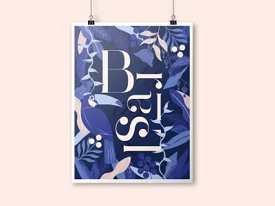 Brasil birds design flowers illustration plants vector