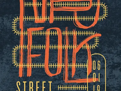 Norfolk Street Museum brush lettering event poster festival poster hand lettering mural mural festival