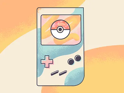 Catch 'Em All 90s gameboy illustration illustration art nostalgia poke ball pokemon texture vector