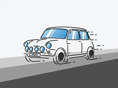 Mini Cooper Sport car color bars cooper fast fun icon illustration line art line work mini mini cooper speed sport