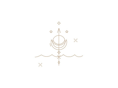 Boho Moon Arrow Icon bohemian boho design flat icon illustration minimal minimalism minimalist modern moonchild sparkle stars sun twinkle water