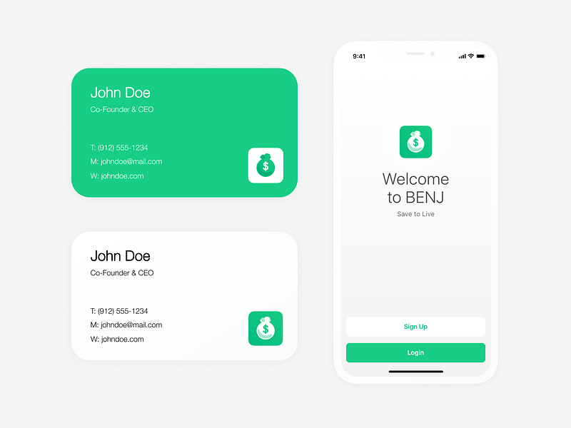 Benj Welcome Screen app application brand branding branding design clean design flat icon illustration ios lettering logo logo design minimal typography ui ux vector web