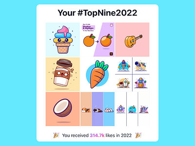 Thank You 2022🎉 #TopNine #BestNine animals astronaut best designs best nine calendar 2022 calendar 2023 cute drink food happy new year holiday how to make icon illustration logo new year 2023 space thank you 2022 top nine tutorial