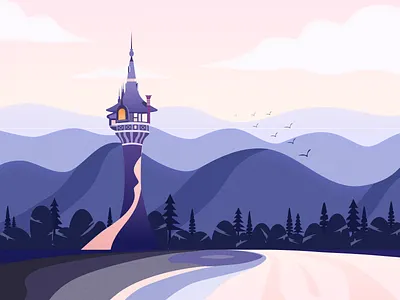 Lonely tower illustration tower