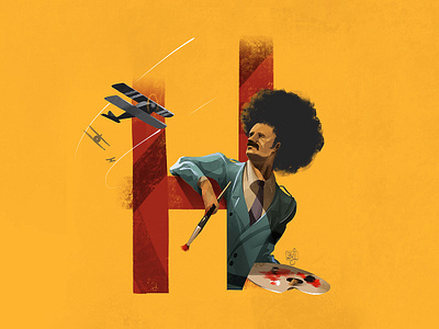 Letter H character design concept art editorial art editorial illustration flag design illustration illustrator painter procreate typografy