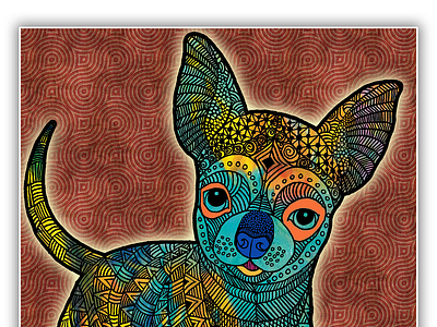 Alvin Pet Tangle colorful design hand drawn illustration pen pen and ink photoshop postcard print soul zentangle