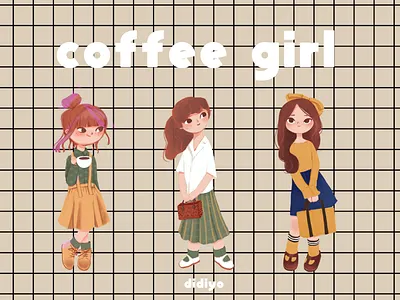 Coffeegirl 女孩 插图 的的photoshop 设计