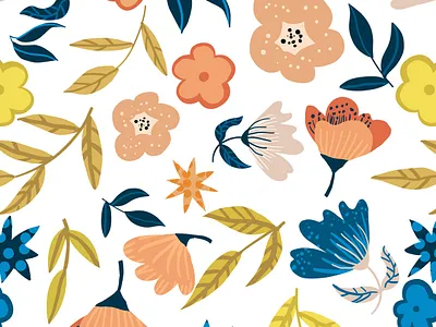 Ahana bloom blossom botanical exotic floral flourish flowers garden graphic design hand drawn leaves minimal modern nature pattern