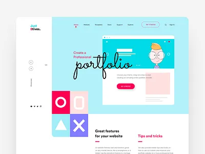 Just 8tives - Landing Page Ui concept creative agency design graphicdesign illustration illustrator interaction interface landing landing page design packaging typography ui ux vector web web designer webdesign webpage website
