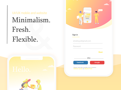 UI Design for Sign in page animation branding company courrier design feature icon illustration illustrator logistic logo typography ui ux vector