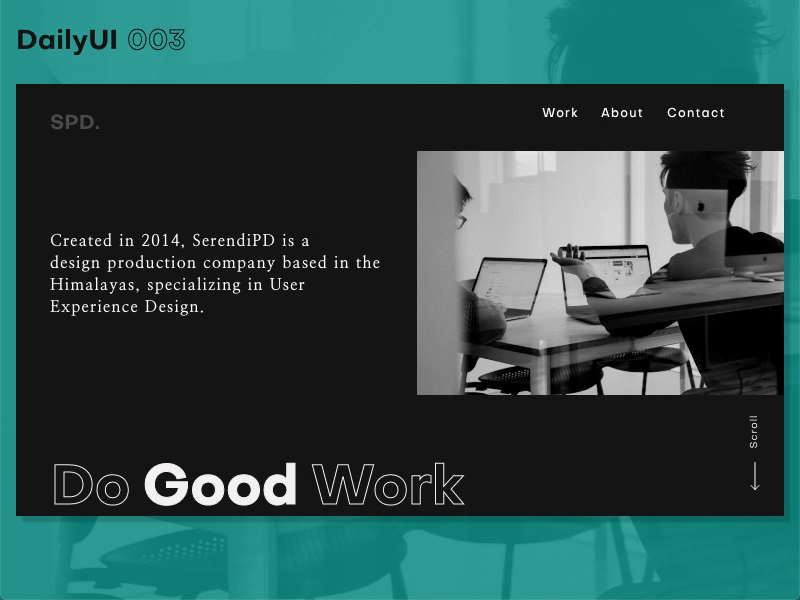 DailyUI #003 adobexd dailyui dailyui 003 landing page micro animation ui uianimation