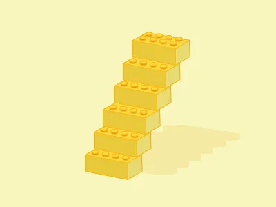 Build then follow the Yellow Brick Road block build design drawing graphic design illo illustration illustrator lego yellow yellow brick road