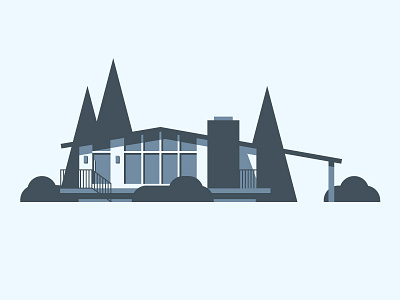 Mid-century home architecture art blue design drawing geometric illustration inspiration mid century mid century modern midcentury monochromatic monochrome vector vectorart