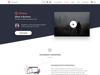 Drivezy Franchise bike rental business car rental drivezy franchise hero banner india rentals web ui