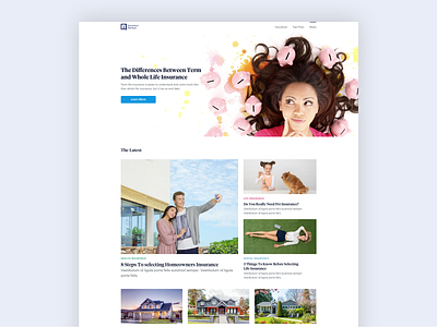 Article Page article design insurance latest life news rank ranked ui web design