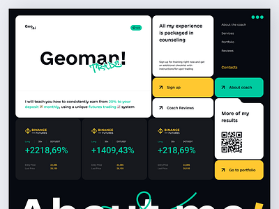 Geo.ai - Cryptocurrency Mentor coach cypto design investment landing page ui uiux web website