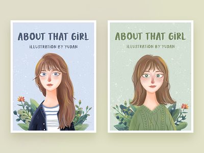 About that girl (3) character color flat flower girl gradient illustration life scenery tunan