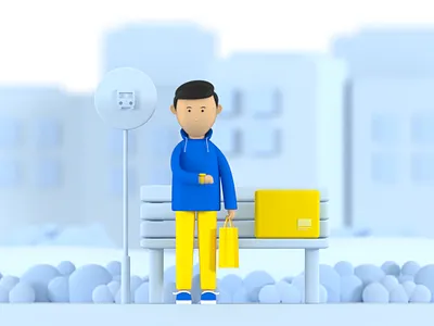 Waiting Illustration 3d art blender3d design illustration ui