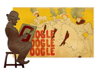 Doodle for Henri de Toulouse Lautrec artist can can dancers doodle google google doodle logo toulouse lautrec