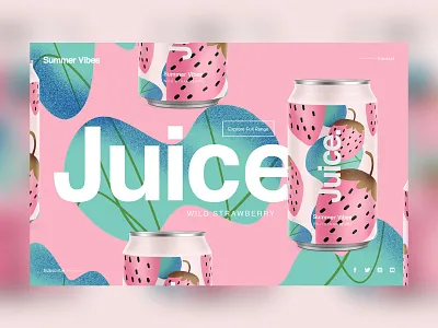 Juice. | Summer Vibes branding can candesign cans color drinks illustration landingpage logo package packaging pattern sketch summer typography ui uidesign web
