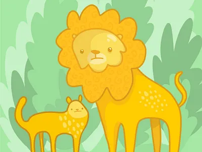 Cute Cuddly Lions adobe draw adobe illustrator animal drawing cat cute drawing illustration ipad pro vector illustration