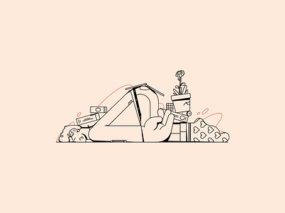 Illustration exhausted design editorial illustration exhausted illustration line man pattern procreate sleep