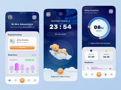 Sleep Tracker Apps By Rizal Gradian For Vektora On Dribbble
