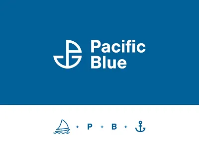 Pacific Blue - Branding branding design identity logistics logo marine ship