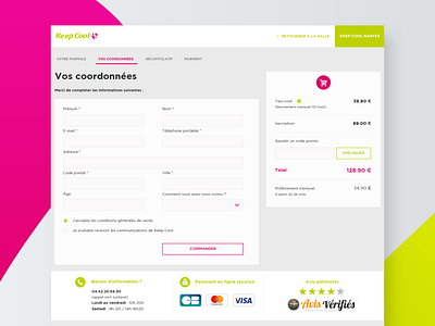 Redesign of the purchase tunnel - Keep Cool branding component concept connect design digital flat graphic design interface minimal pattern sketch sport ui ux vector web web design webdesign website