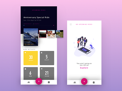 App for Riders app design light screen sketch ui ux
