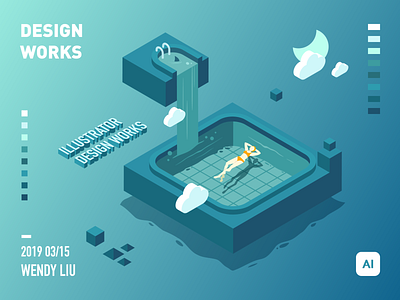 月下 design illustration