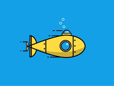 Submarine Illustration adobe illustrator flat flat illustration illustration vector vector art vehicles