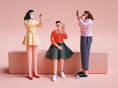 Girl-02 3d c4d design girl illustration